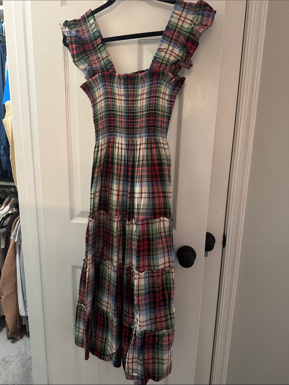 Smocked Plaid Ellie Nap Dress in Multicolor